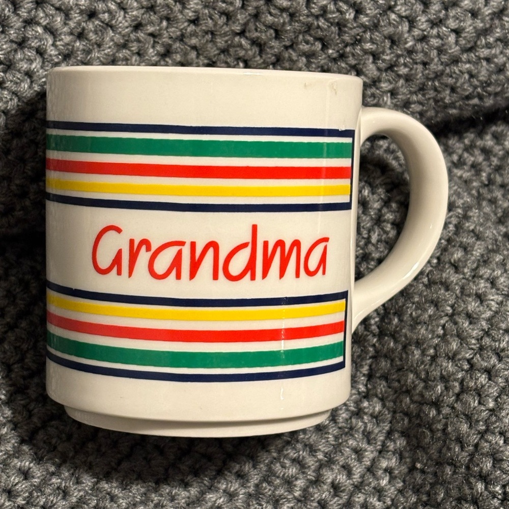 Vtg Grandma Striped Mug Mt Clemens Pottery